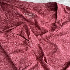 Athleta Heathered Red Long Sleeve Top